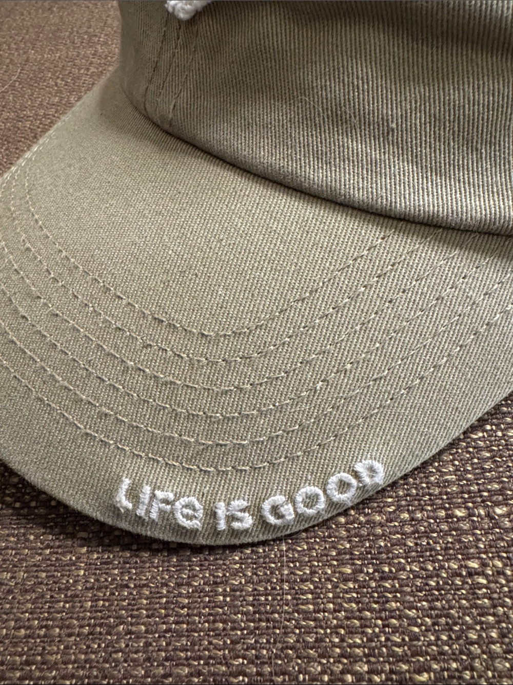 Life is Good Be Kind Heart Chill Cap Khaki Green Adjustable Hat OS - Picture 4 of 10